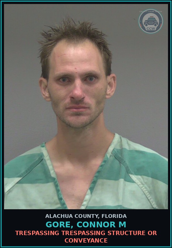Booking mugshot of GORE, CONNOR M in Alachua County