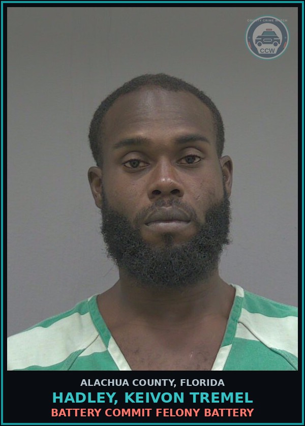 Booking mugshot of HADLEY, KEIVON TREMEL in Alachua County