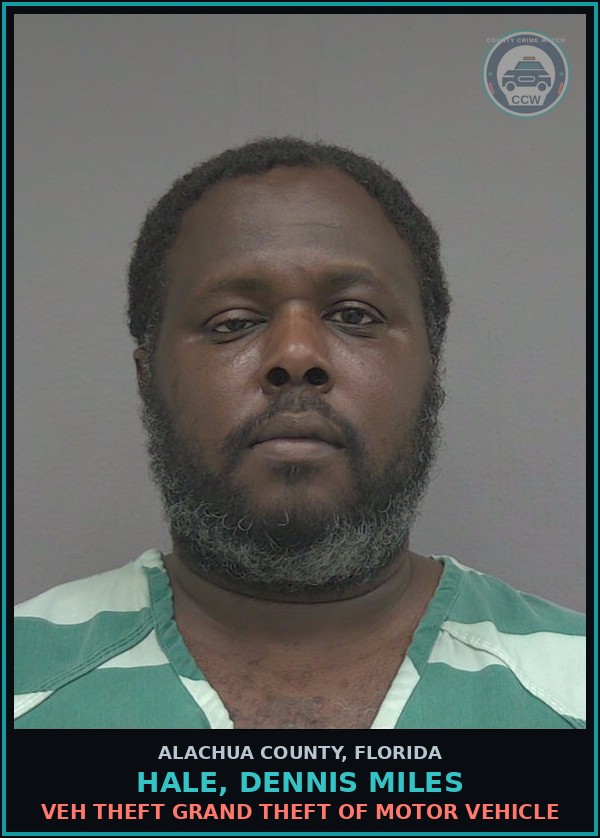 Booking mugshot of HALE, DENNIS MILES in Alachua County