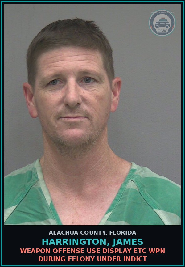 Booking mugshot of HARRINGTON, JAMES in Alachua County