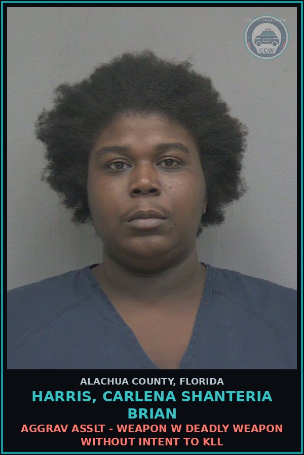 Booking mugshot of HARRIS, CARLENA SHANTERIA BRIAN in Alachua County