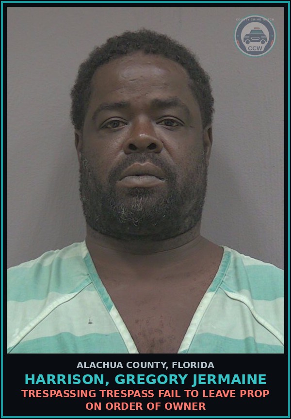 Booking mugshot of HARRISON, GREGORY JERMAINE in Alachua County