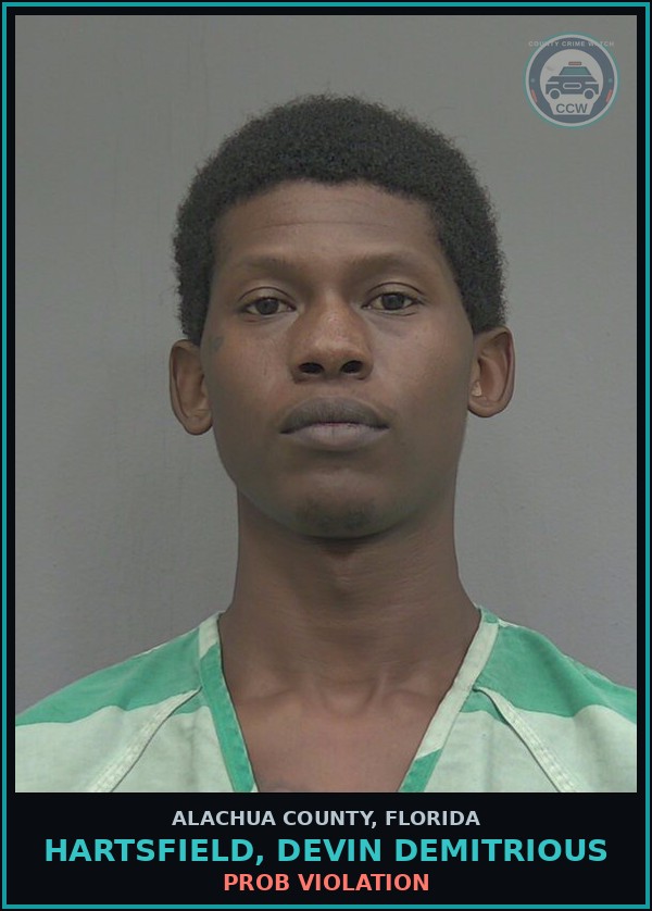 Booking mugshot of HARTSFIELD, DEVIN DEMITRIOUS in Alachua County