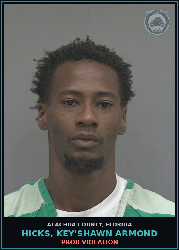 Booking mugshot of HICKS, KEY'SHAWN ARMOND in Alachua County