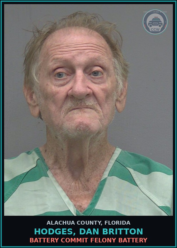 Booking mugshot of HODGES, DAN BRITTON in Alachua County