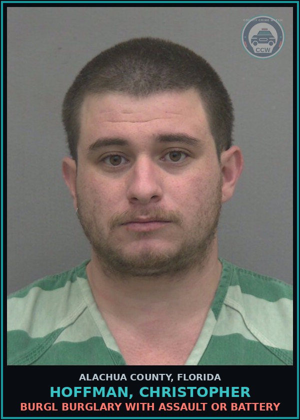 Booking mugshot of HOFFMAN, CHRISTOPHER in Alachua County