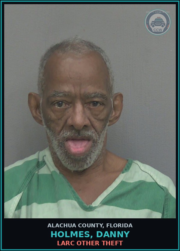 Booking mugshot of HOLMES, DANNY in Alachua County