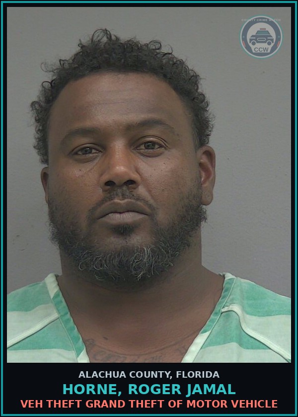 Booking mugshot of HORNE, ROGER JAMAL in Alachua County