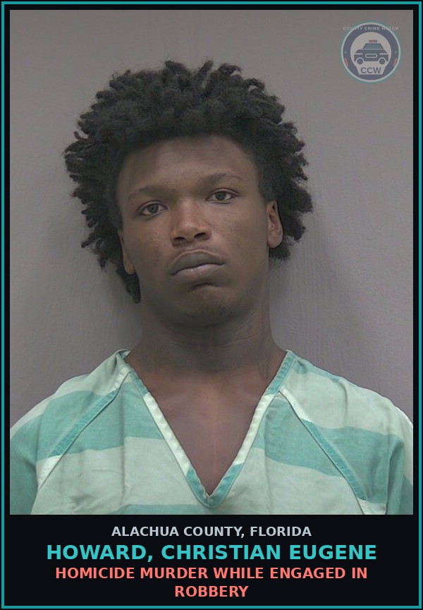 Booking mugshot of HOWARD, CHRISTIAN EUGENE in Alachua County