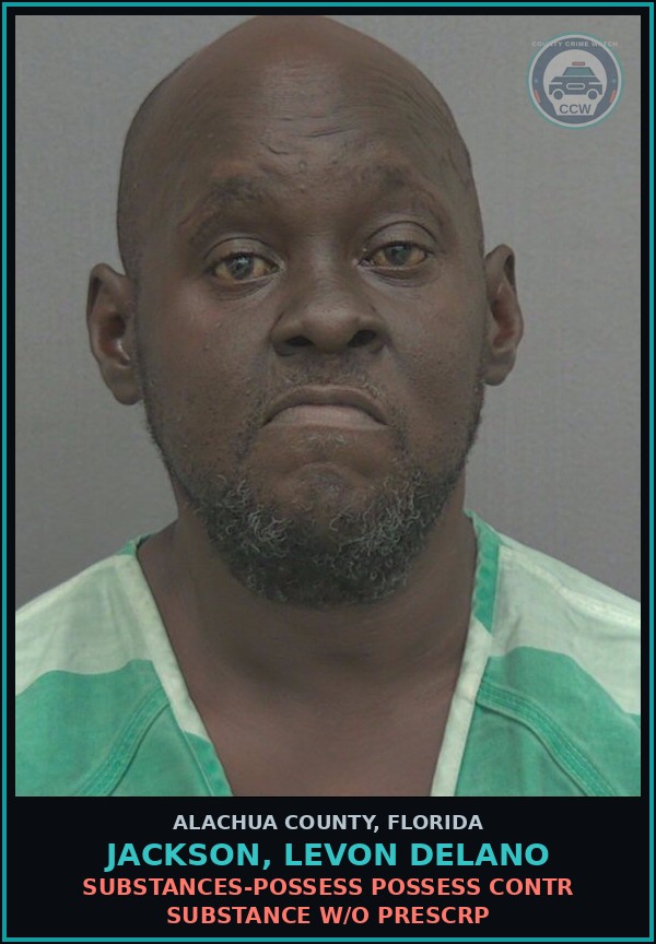 Booking mugshot of JACKSON, LEVON DELANO in Alachua County