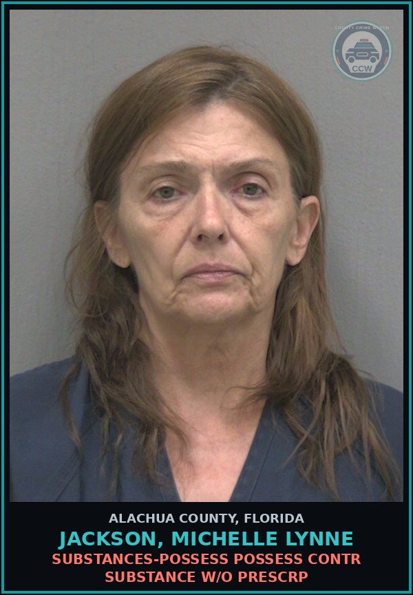Booking mugshot of JACKSON, MICHELLE LYNNE in Alachua County