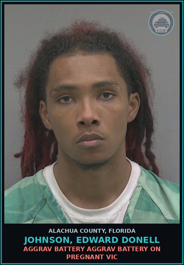 Booking mugshot of JOHNSON, EDWARD DONELL in Alachua County