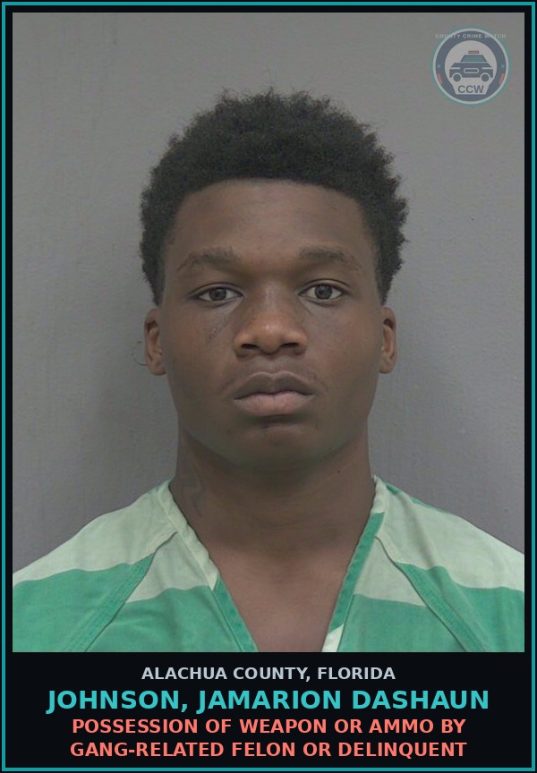 Booking mugshot of JOHNSON, JAMARION DASHAUN in Alachua County
