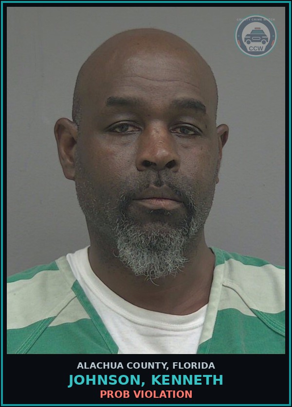 Booking mugshot of JOHNSON, KENNETH in Alachua County