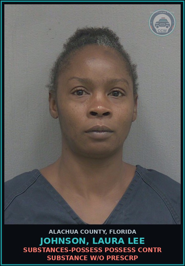 Booking mugshot of JOHNSON, LAURA LEE in Alachua County