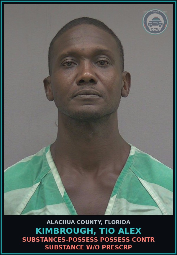Booking mugshot of KIMBROUGH, TIO ALEX in Alachua County