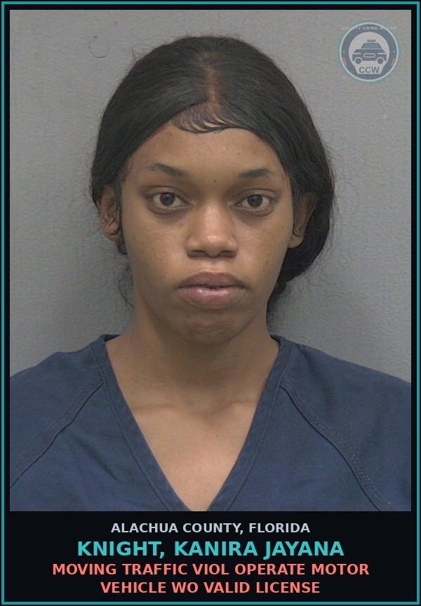 Booking mugshot of KNIGHT, KANIRA JAYANA in Alachua County