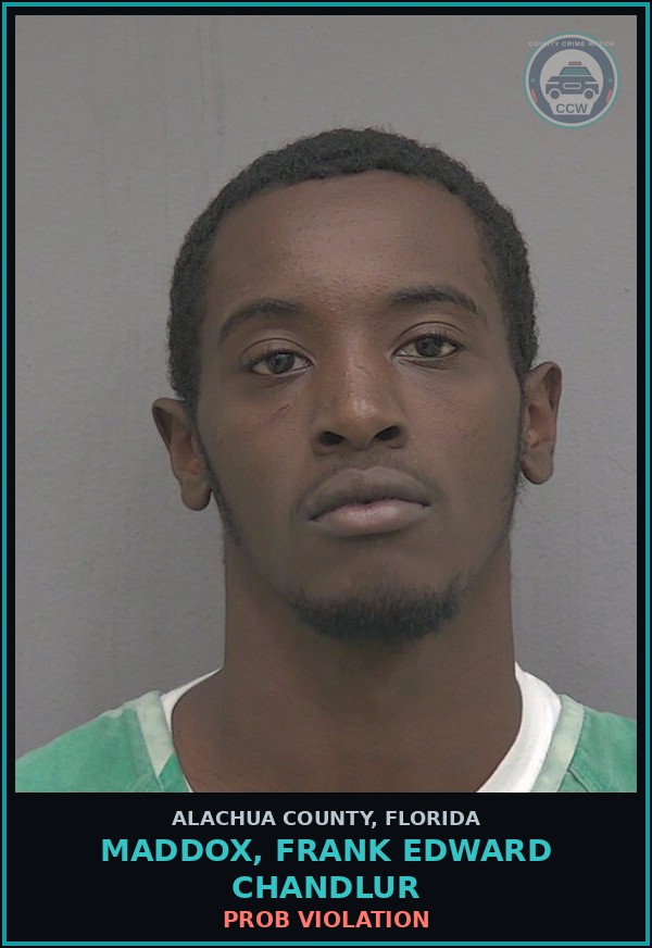 Booking mugshot of MADDOX, FRANK EDWARD CHANDLUR in Alachua County