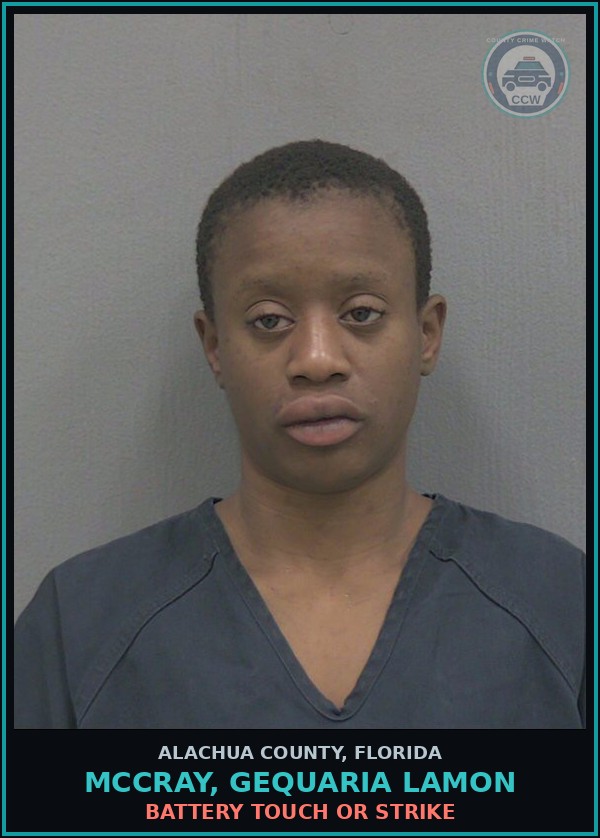 Booking mugshot of MCCRAY, GEQUARIA LAMON in Alachua County