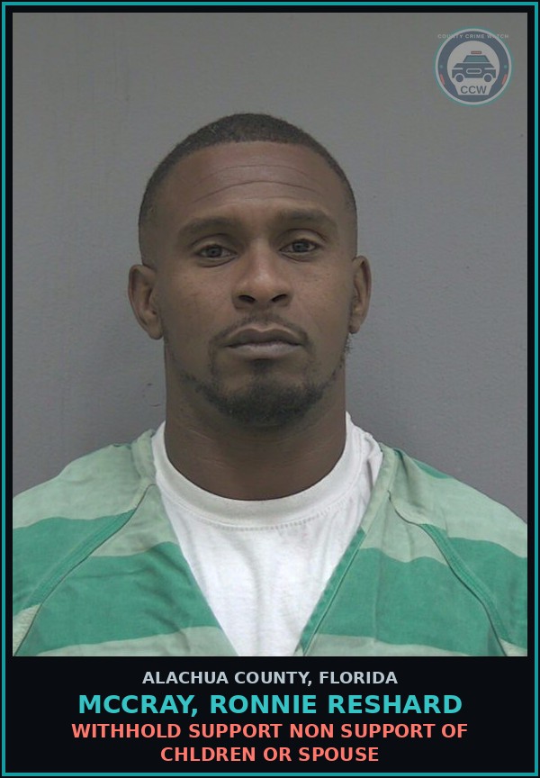 Booking mugshot of MCCRAY, RONNIE RESHARD in Alachua County
