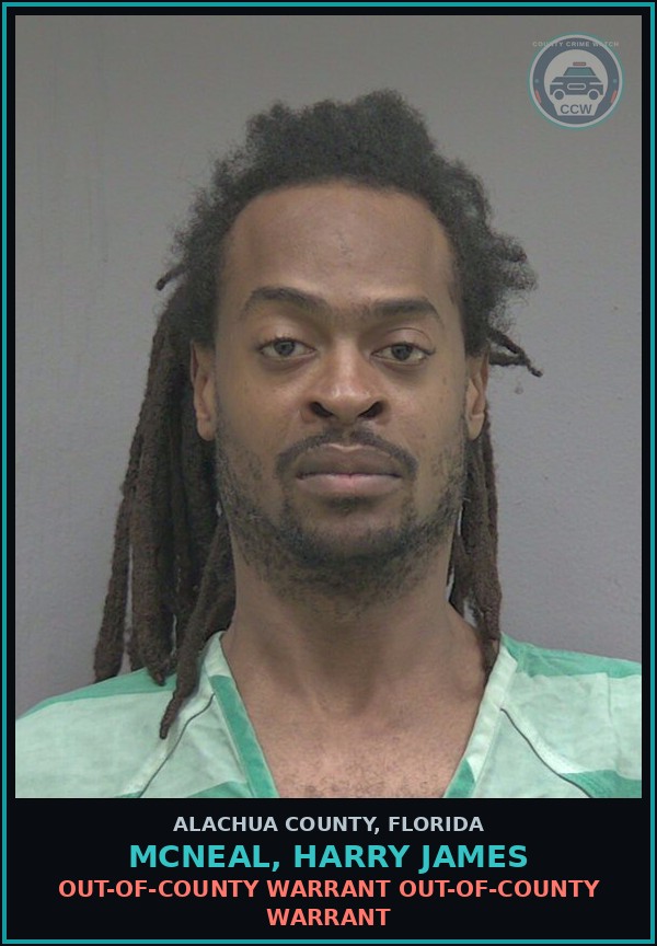 Booking mugshot of MCNEAL, HARRY JAMES in Alachua County