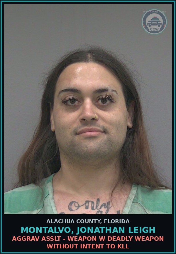 Booking mugshot of MONTALVO, JONATHAN LEIGH in Alachua County
