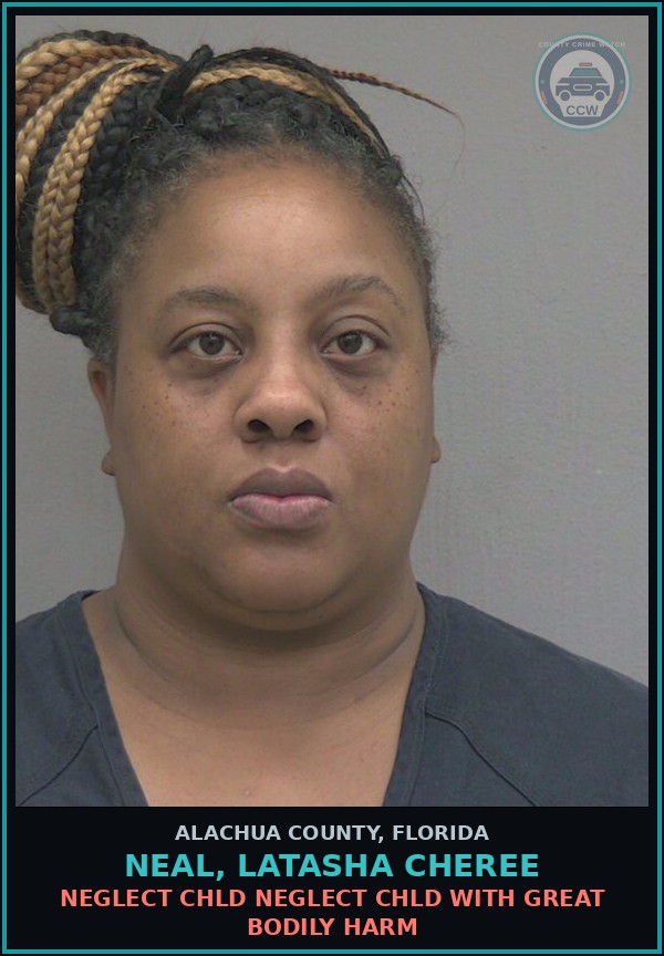 Booking mugshot of NEAL, LATASHA CHEREE in Alachua County