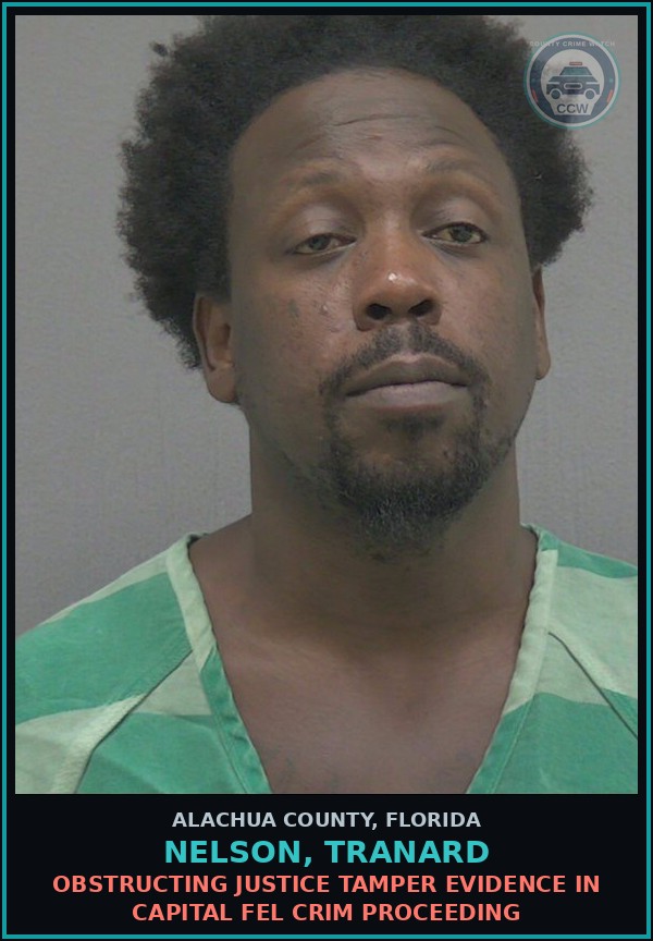 Booking mugshot of NELSON, TRANARD in Alachua County