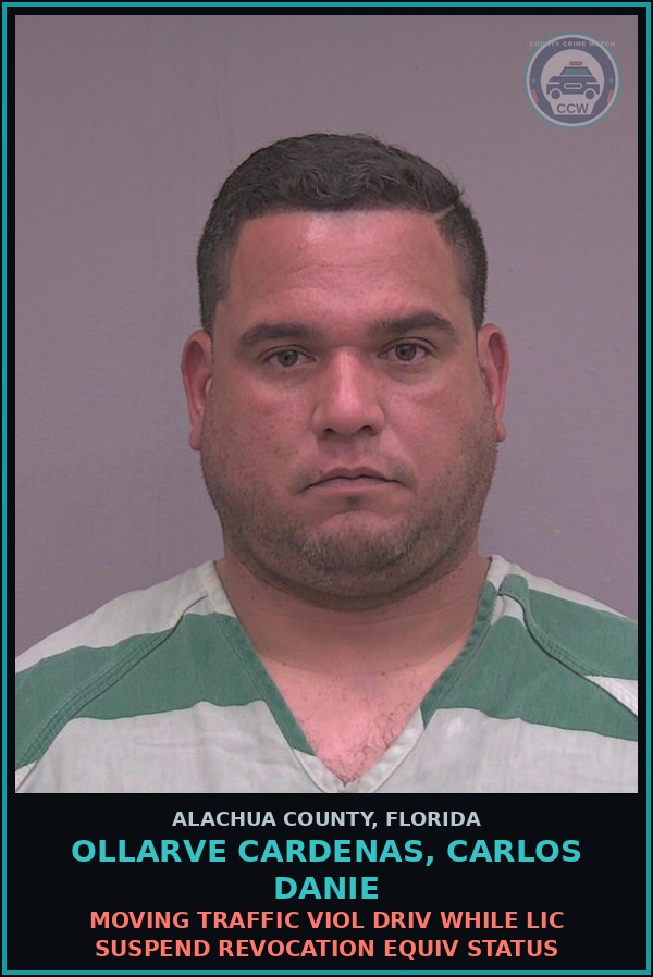 Booking mugshot of OLLARVE CARDENAS, CARLOS DANIE in Alachua County