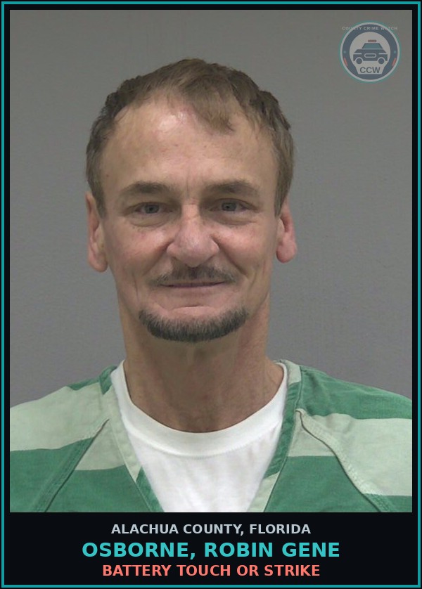 Booking mugshot of OSBORNE, ROBIN GENE in Alachua County