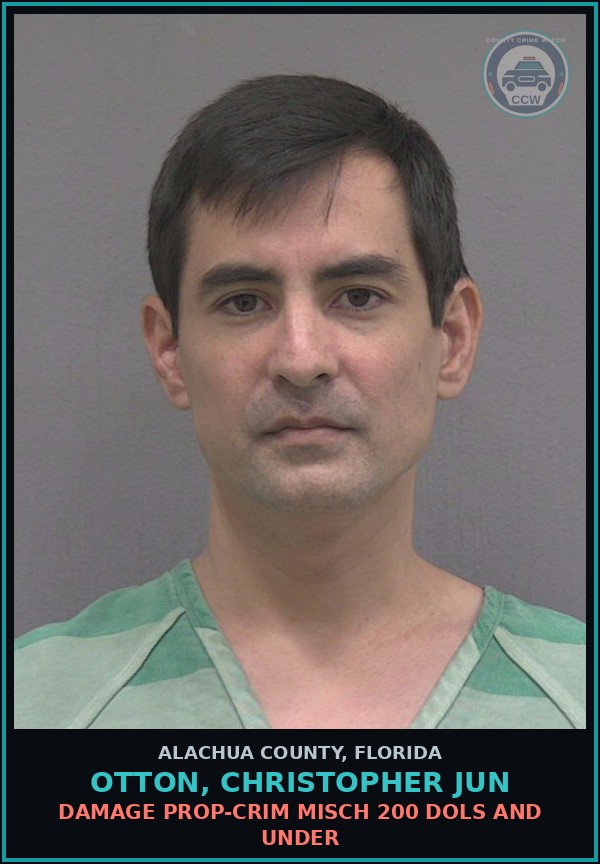Booking mugshot of OTTON, CHRISTOPHER JUN in Alachua County