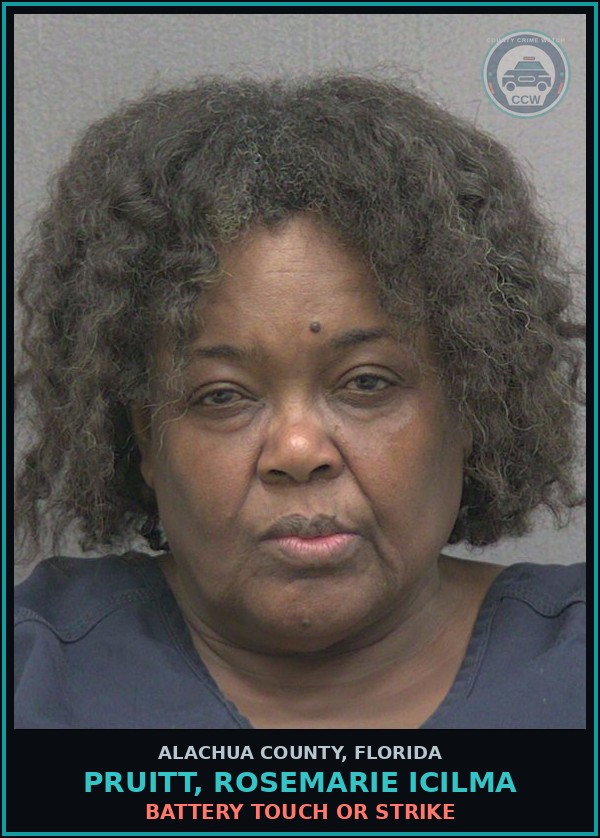 Booking mugshot of PRUITT, ROSEMARIE ICILMA in Alachua County