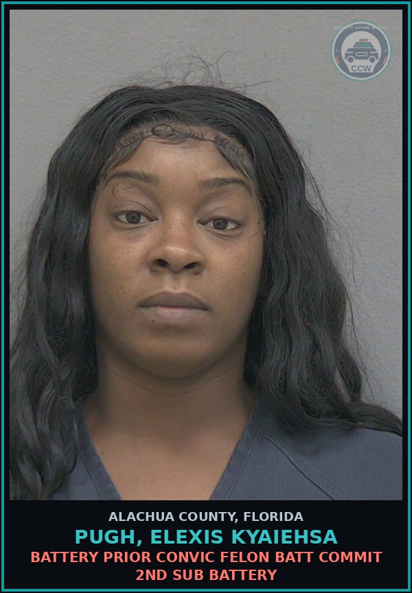 Booking mugshot of PUGH, ELEXIS KYAIEHSA in Alachua County