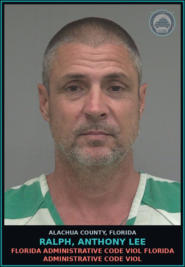 Booking mugshot of RALPH, ANTHONY LEE in Alachua County