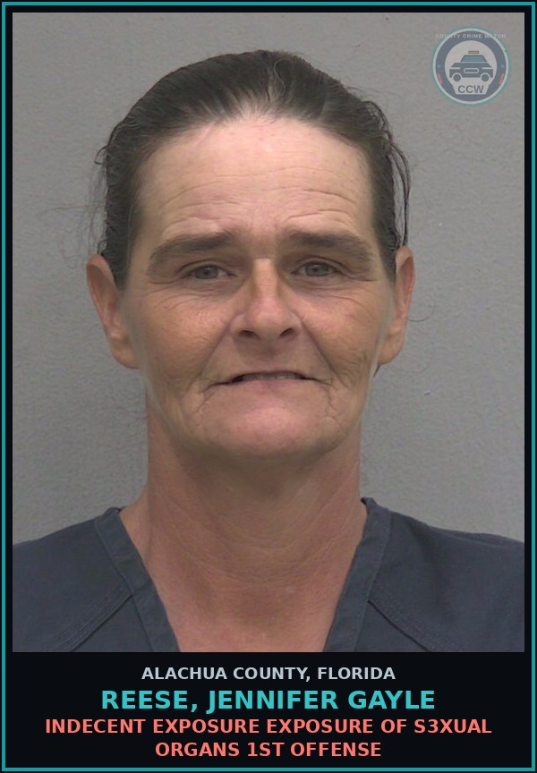 Booking mugshot of REESE, JENNIFER GAYLE in Alachua County
