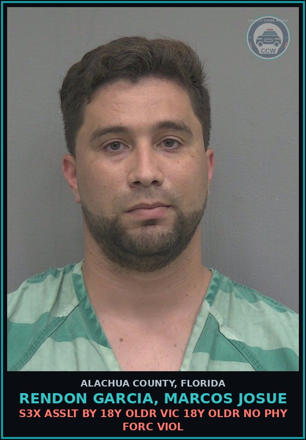 Booking mugshot of RENDON GARCIA, MARCOS JOSUE in Alachua County
