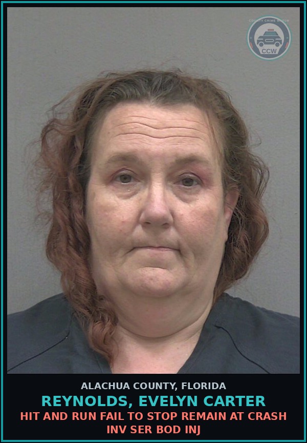 Booking mugshot of REYNOLDS, EVELYN CARTER in Alachua County