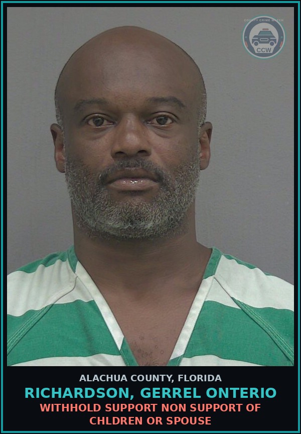 Booking mugshot of RICHARDSON, GERREL ONTERIO in Alachua County