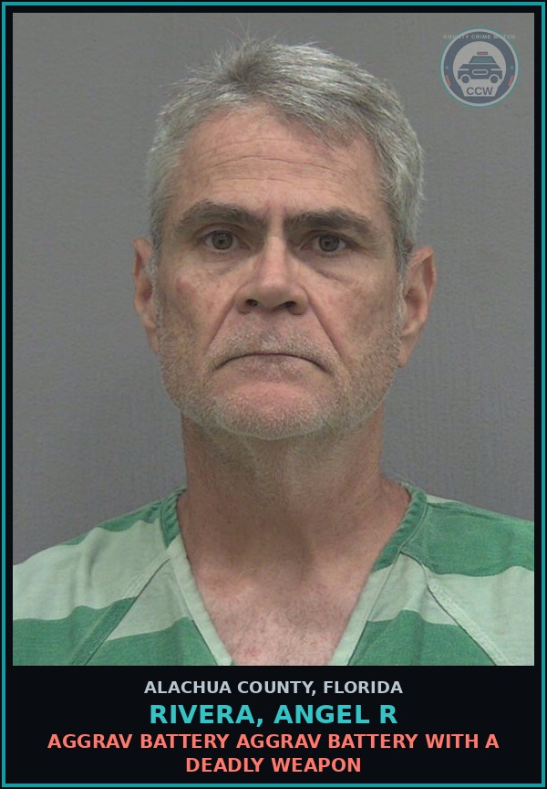 Booking mugshot of RIVERA, ANGEL R in Alachua County