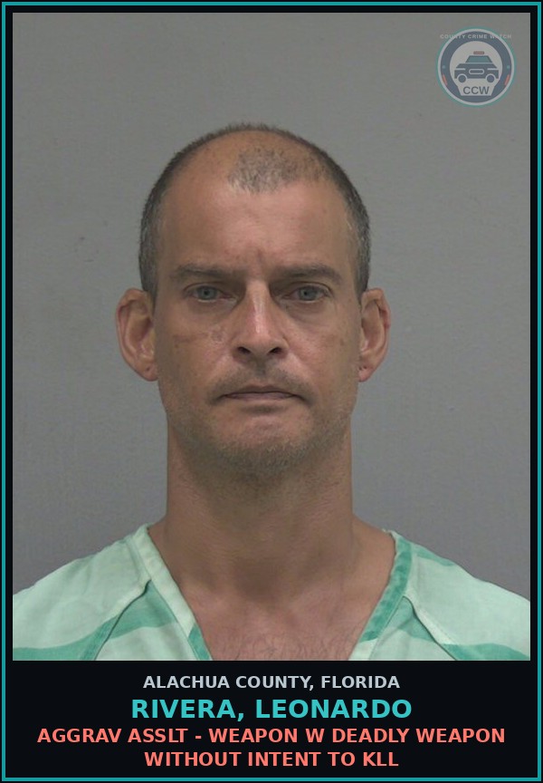 Booking mugshot of RIVERA, LEONARDO in Alachua County