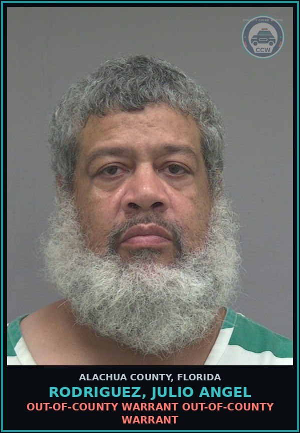 Booking mugshot of RODRIGUEZ, JULIO ANGEL in Alachua County