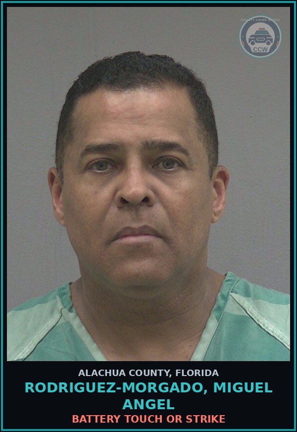 Booking mugshot of RODRIGUEZ-MORGADO, MIGUEL ANGEL in Alachua County