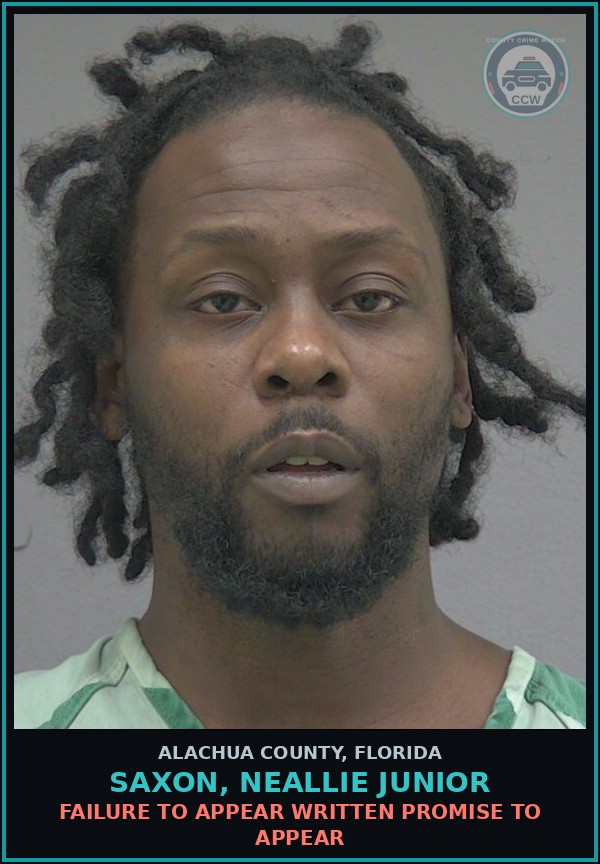 Booking mugshot of SAXON, NEALLIE JUNIOR in Alachua County