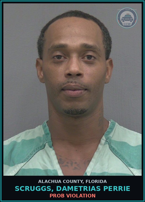 Booking mugshot of SCRUGGS, DAMETRIAS PERRIE in Alachua County