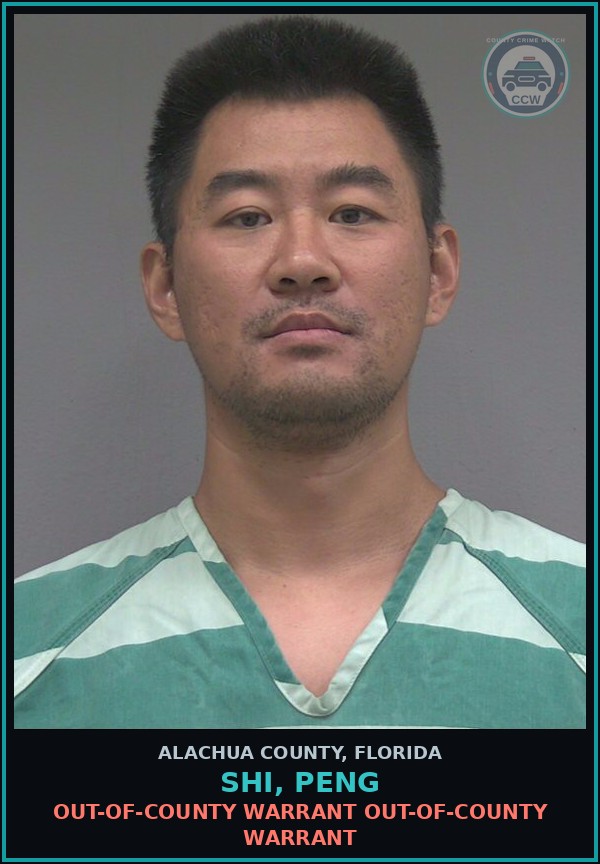 Booking mugshot of SHI, PENG in Alachua County