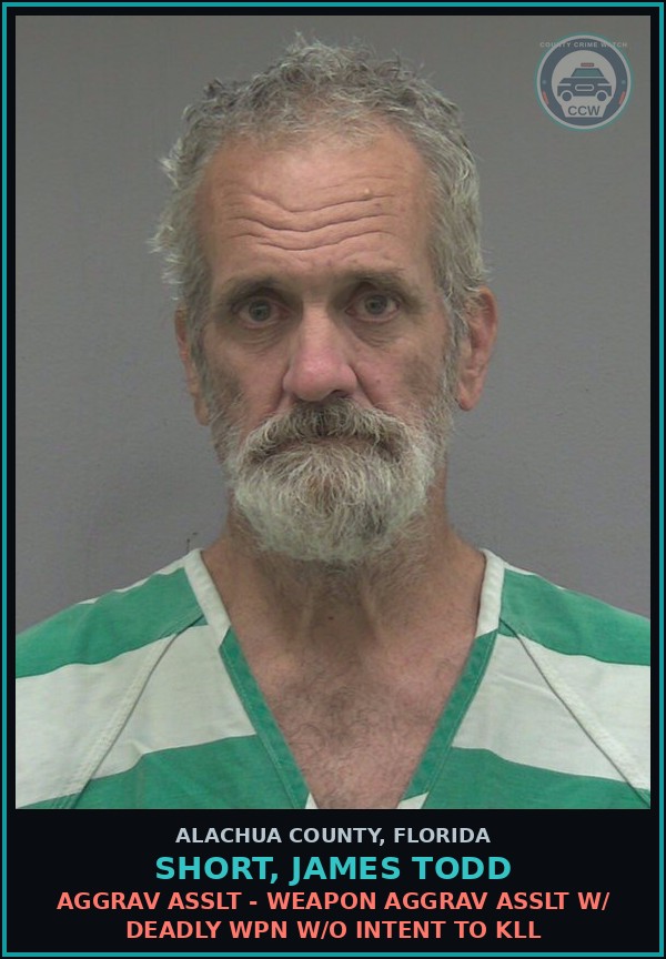 Booking mugshot of SHORT, JAMES TODD in Alachua County
