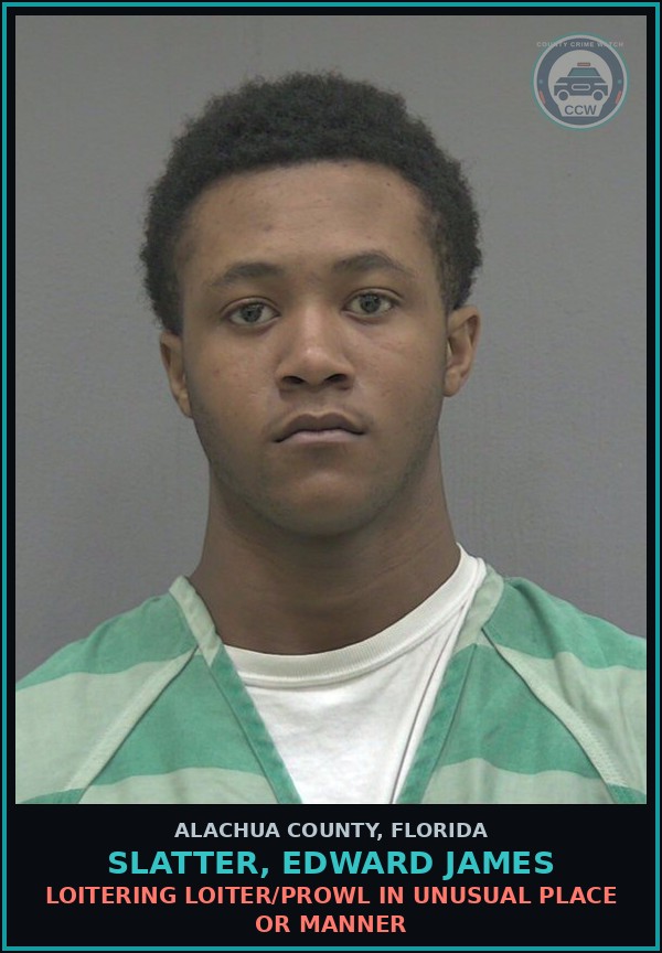 Booking mugshot of SLATTER, EDWARD JAMES in Alachua County
