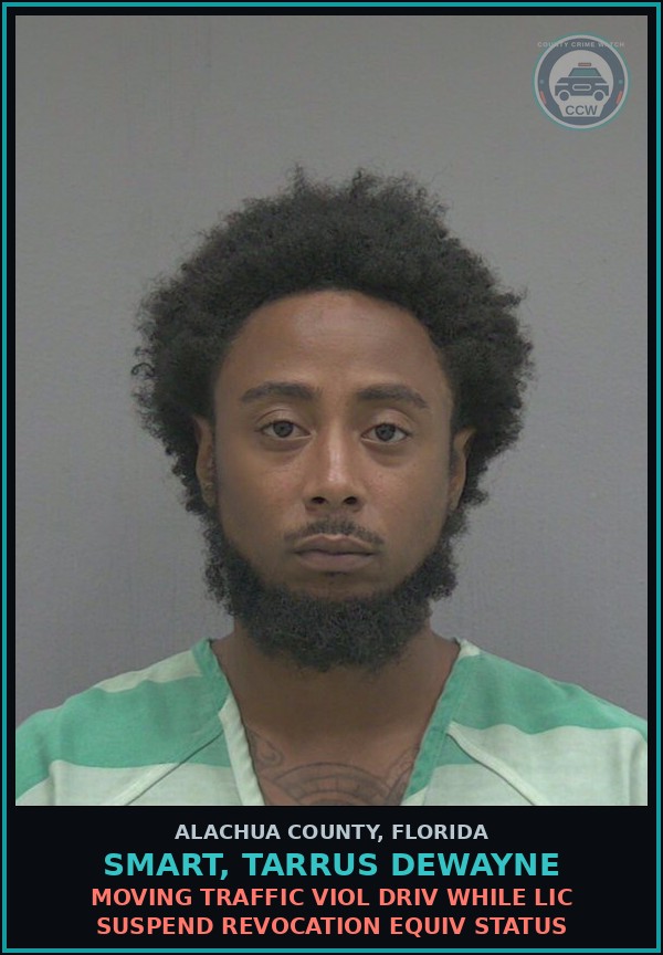 Booking mugshot of SMART, TARRUS DEWAYNE in Alachua County
