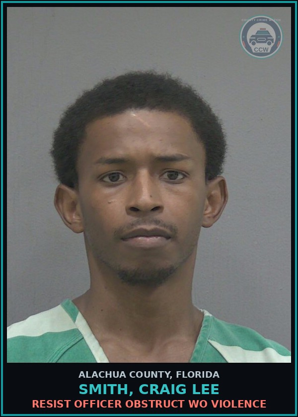 Booking mugshot of SMITH, CRAIG LEE in Alachua County