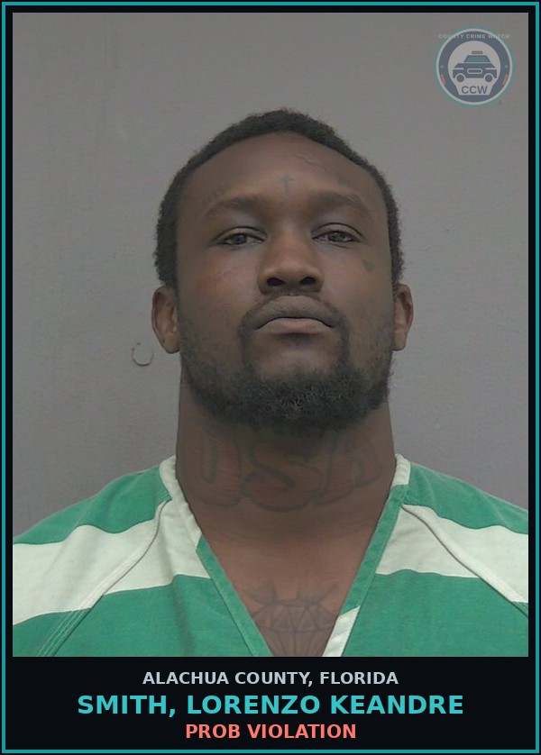 Booking mugshot of SMITH, LORENZO KEANDRE in Alachua County